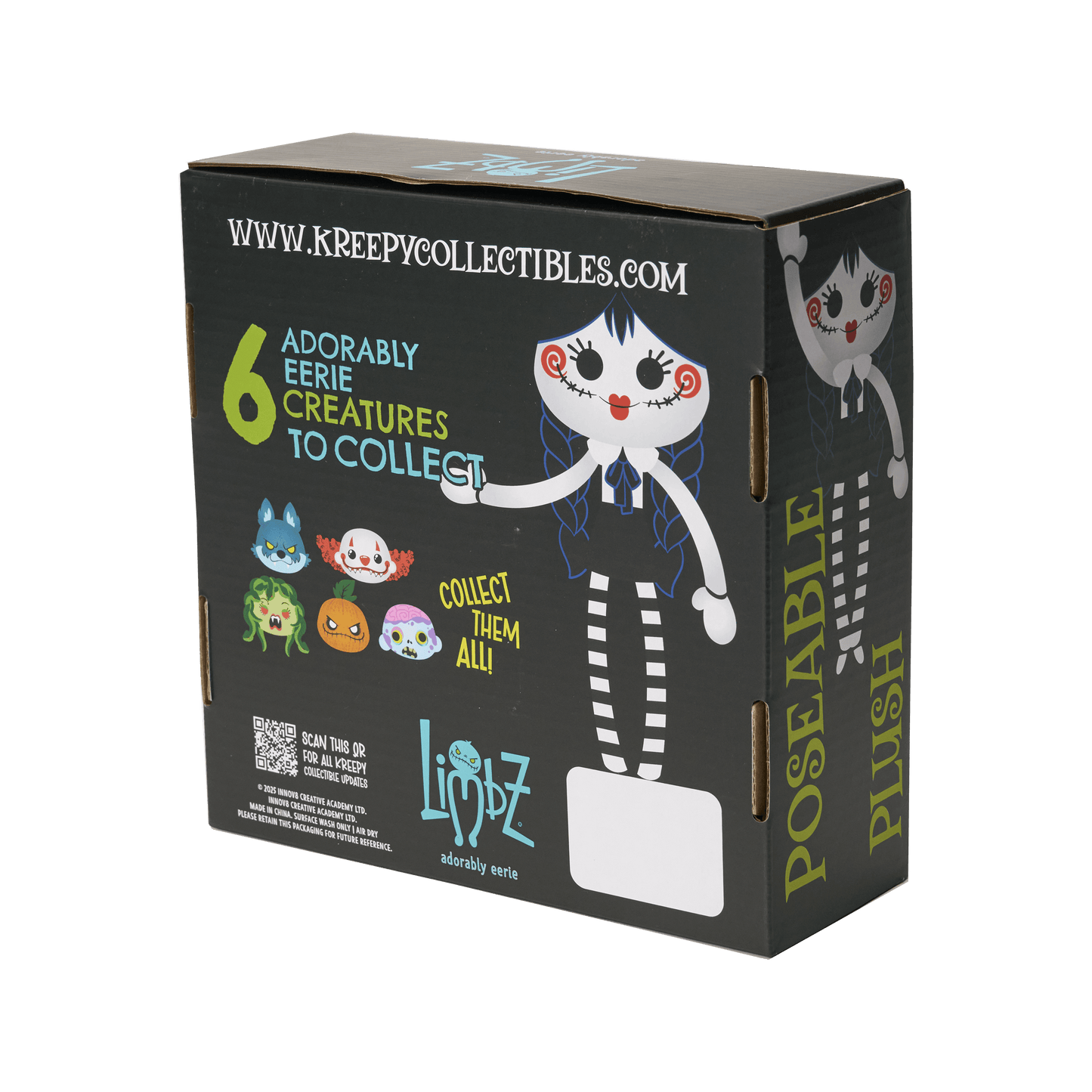 'Tuesday', 30cm LIMBZ Goth Girl Posable Plush LIMBZ