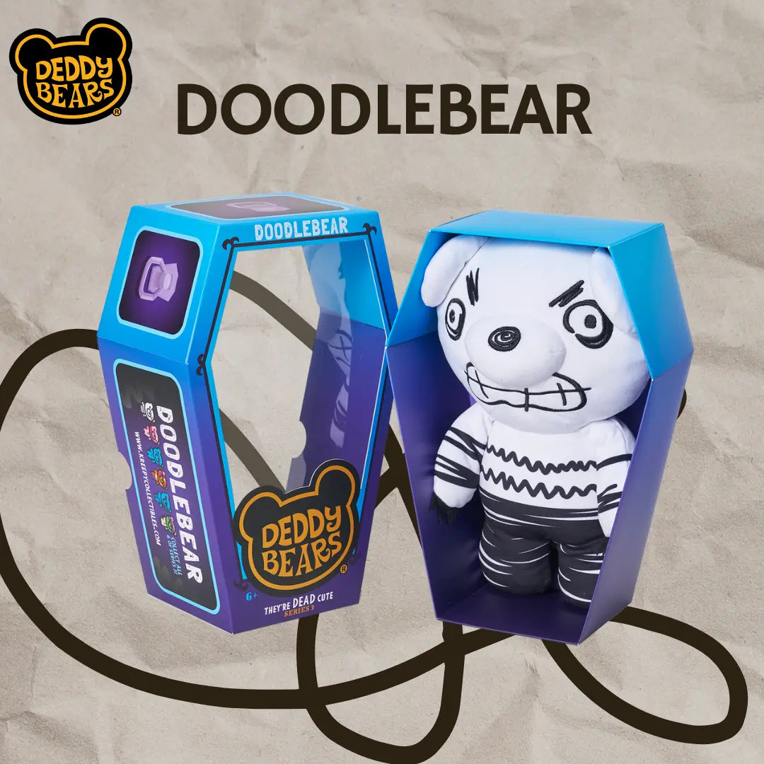 'Doodlebear', Large Plush In Coffin, 30cm Height Deddy Bears