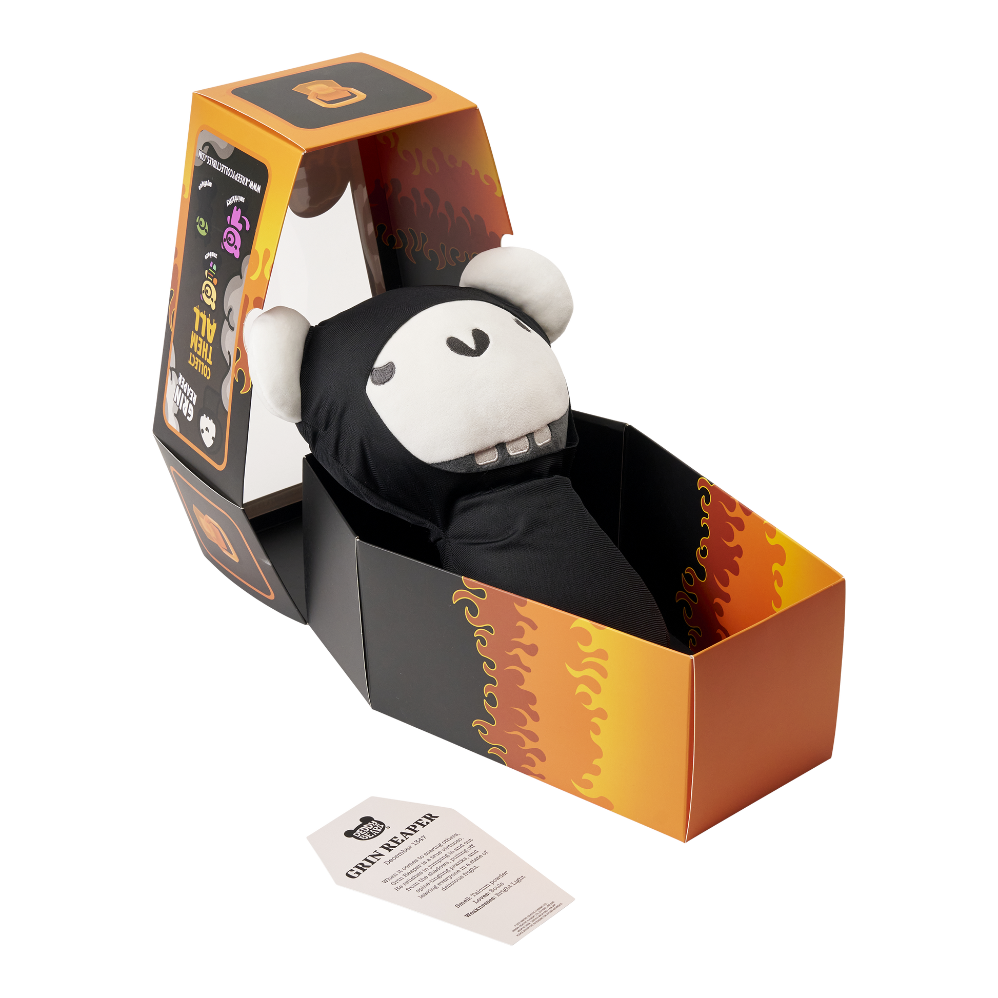 Grin Reaper – Large Halloween Plush in Display Coffin | Deddy Bears Deddy Bears