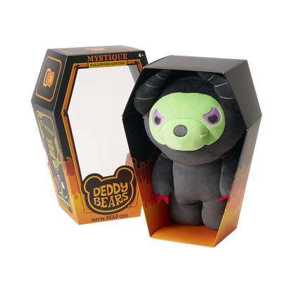 Mystique – Witchy Halloween Plush in Coffin Display | Deddy Bears Deddy Bears