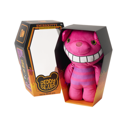 Smirkkitty – Twisted Cat Halloween Plush in Coffin Display | Deddy Bears Deddy Bears