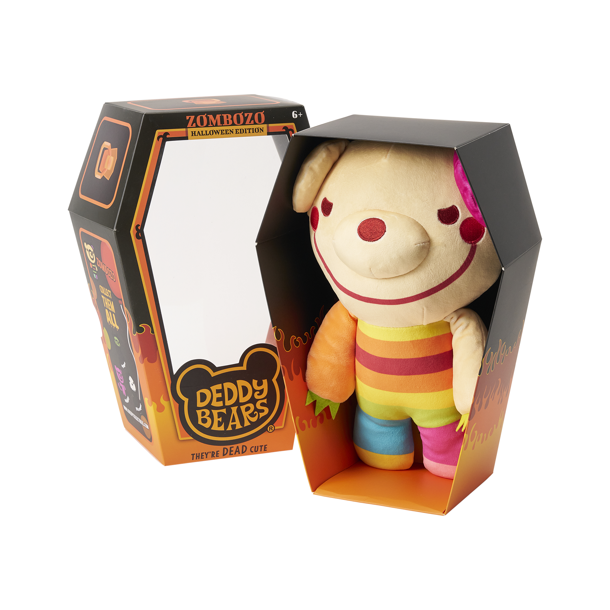 Zombozo – Creepy Clown Halloween Plush in Display Coffin | Deddy Bears Deddy Bears