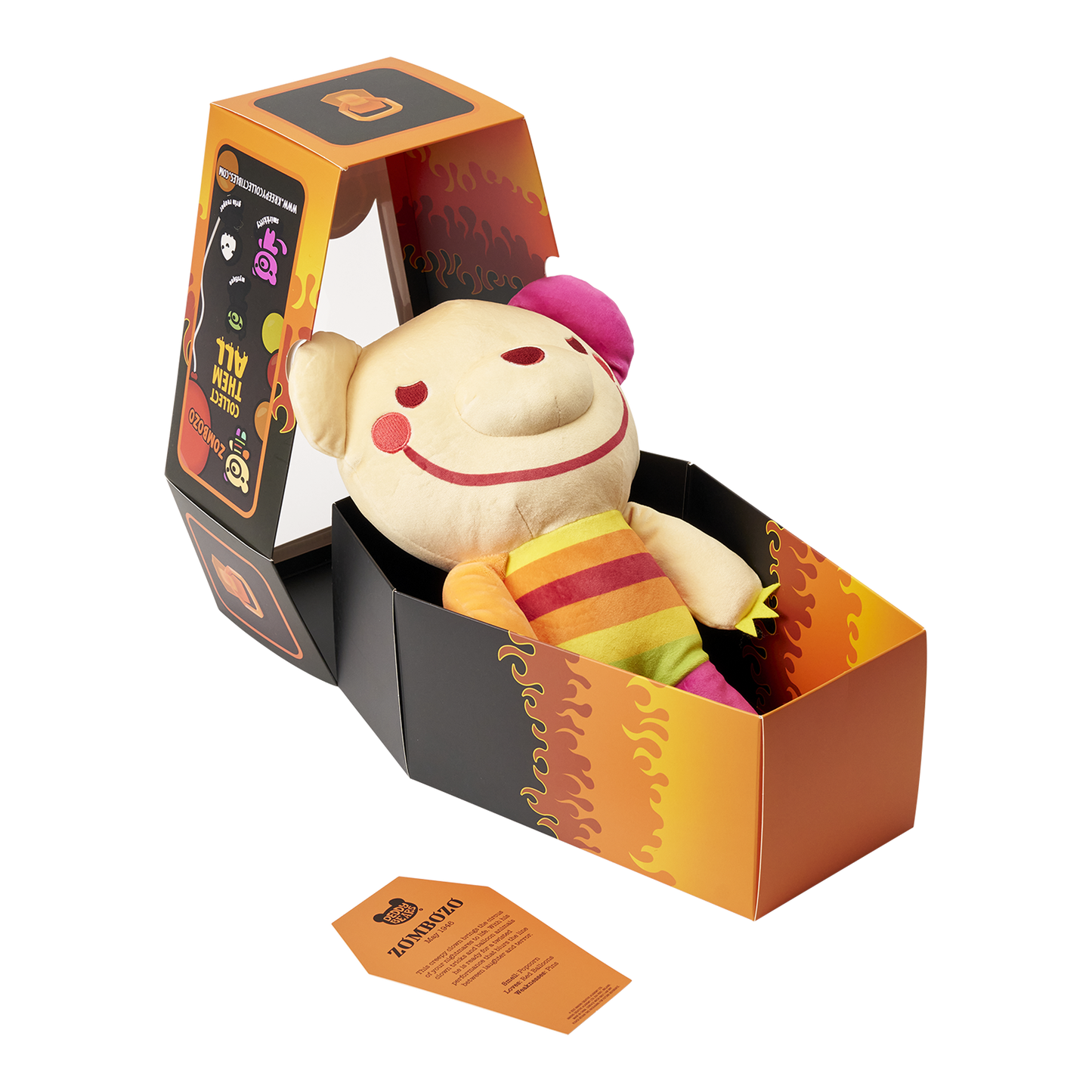 Zombozo – Creepy Clown Halloween Plush in Display Coffin | Deddy Bears Deddy Bears